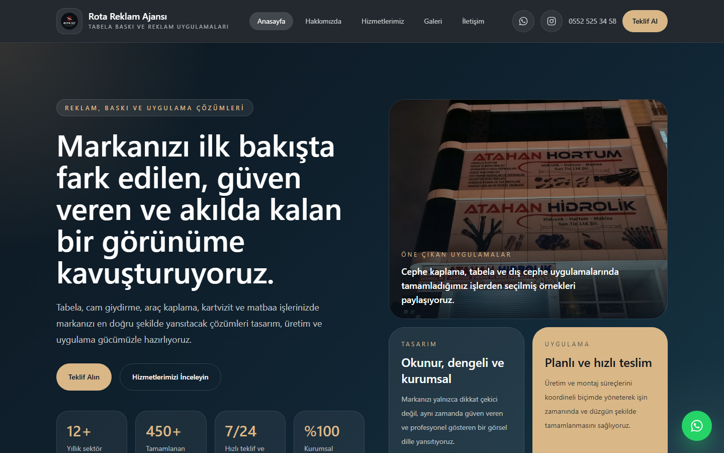 Rota Reklam Ajansı web sitesi önizlemesi