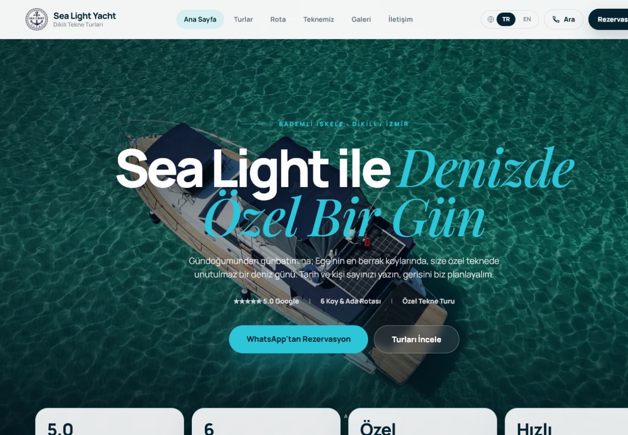 Sea Light Yacht web sitesi